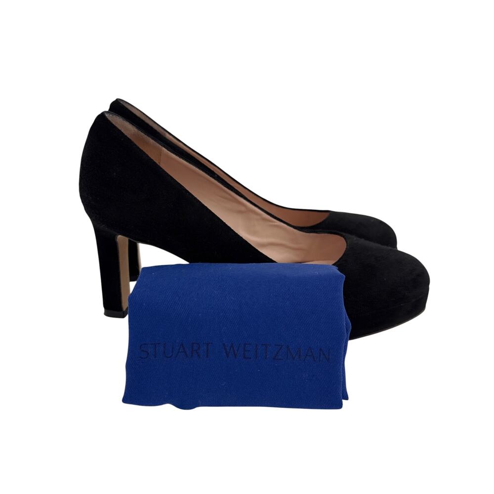 Stuart Weitzman Larsa Suede Platform Pump In Blac… - image 2